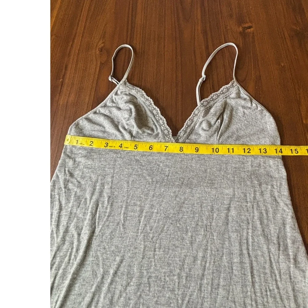 Lace Trim Victoria's Secret Angels Nightgown Ruffle Hem Chemise S Grey Vintage